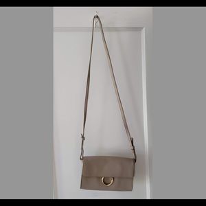 Beige/Grey Forever 21 Baguette cross-body/clutch handbag